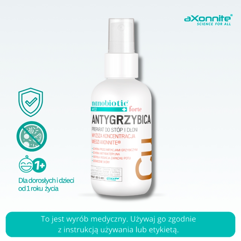 Nanobiotic Med Copper Antygrzybica, spray przeciwgrzybiczy do stóp i dłoni, 75 ml
