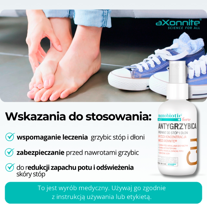 Nanobiotic Med Copper Antygrzybica, spray przeciwgrzybiczy do stóp i dłoni, 75 ml