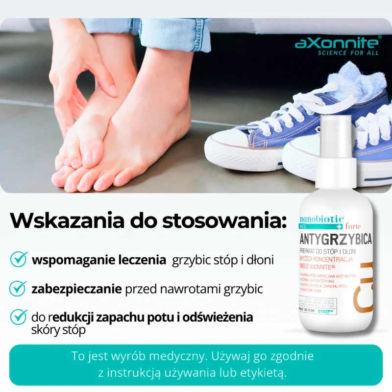 Nanobiotic Med Copper Antygrzybica, spray przeciwgrzybiczy do stóp i dłoni, 75 ml
