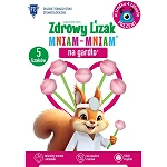 Zdrowy Lizak Mniam-Mniam Na Gardło zawiera wyciąg z szałwii, tymianku, aceroli, cynk, rutynę, witaminę C i D o smaku malinowy, 4+1 szt.