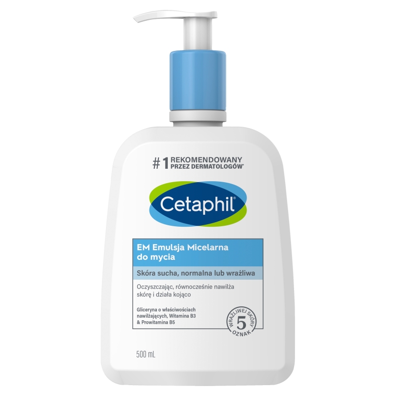 Cetaphil EM emulsja do mycia, micelarna do skóry suchej, wrażliwej, 500 ml
