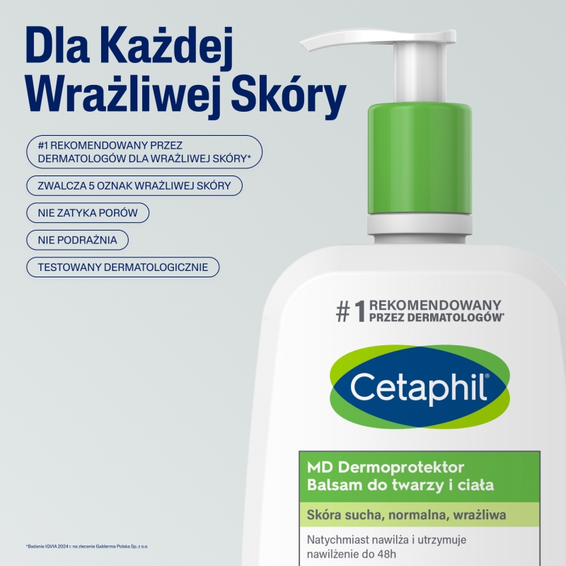 CETAPHIL MD Dermoprotektor, balsam do twarzy i ciała dla skóry suchej, normalnej, lub wrażliwej, 500 ml, 1 szt.