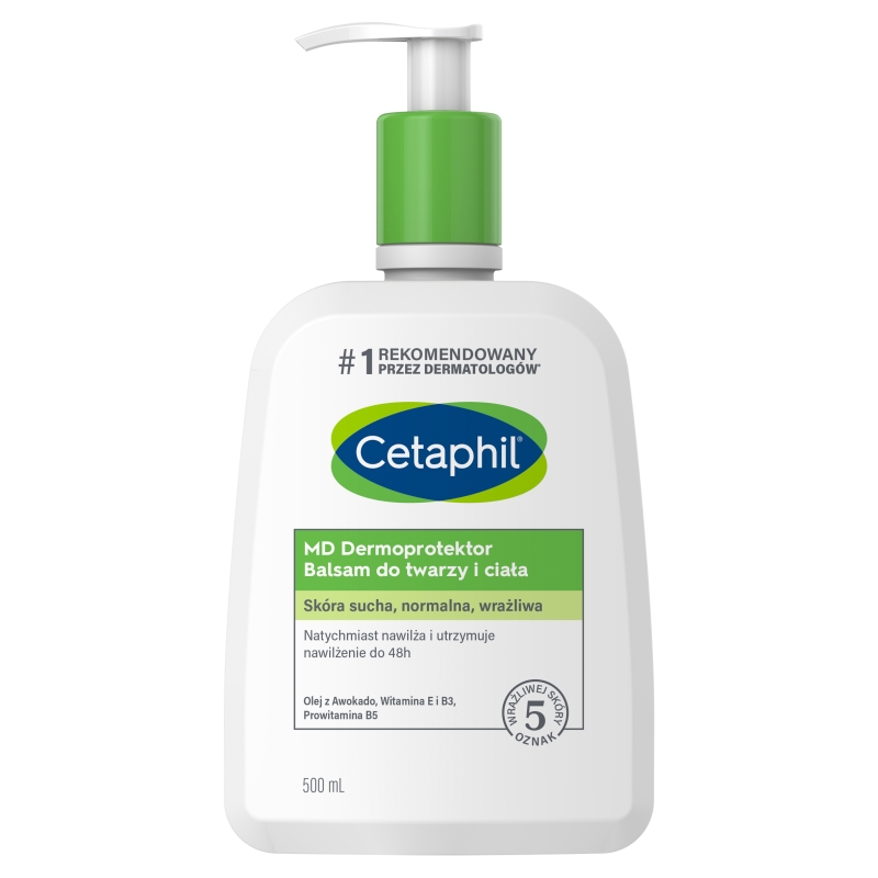CETAPHIL MD Dermoprotektor, balsam do twarzy i ciała dla skóry suchej, normalnej, lub wrażliwej, 500 ml, 1 szt.