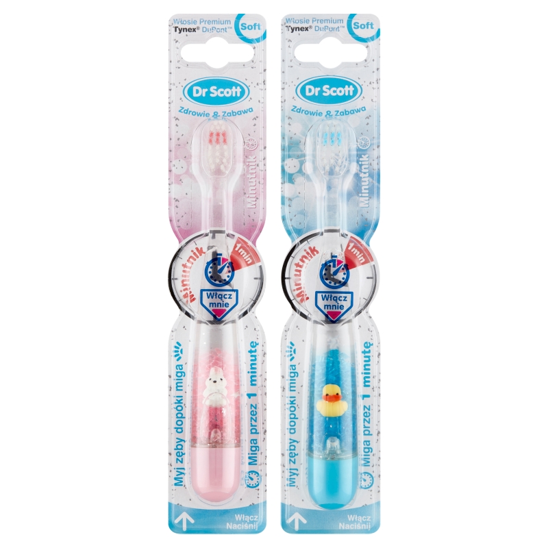Dr. Scott, kryształowa szczoteczka do zębów z minutnikiem, 1 szt.