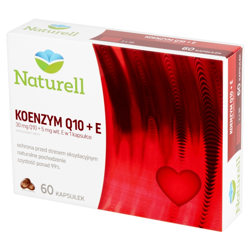 NATURELL Koenzym Q-10+E , kapsułki z koenzymem Q10 oraz witaminą E, 60 szt.