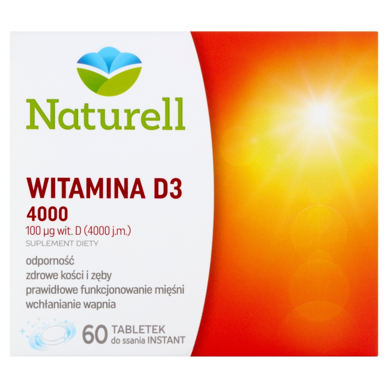 Naturell Witamina D3 4000 , tabletki do rozgryzania i żucia, 60 szt.