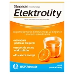 Elektrolity proszek do stosowania przy biegunce o smaku pomarańczowym, 7 sasz.