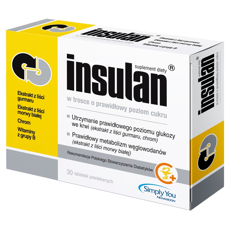 Insulan, tabletki ze składnikami wspierającymi utrzymanie prawidłowego poziomu glukozy we krwi, 30 szt.