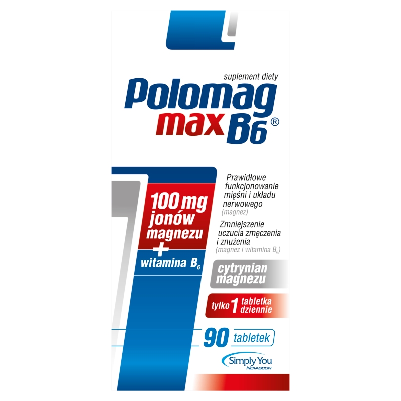 Polomag B6 MAX tabletki z witaminą B6, 90 szt.