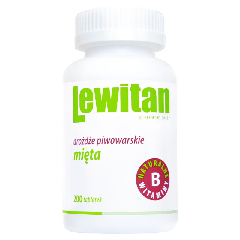 Lewitan z drożdżami piwowarskimi z miętą tabletki z naturalnymi witaminami z grupy B, 200 szt.