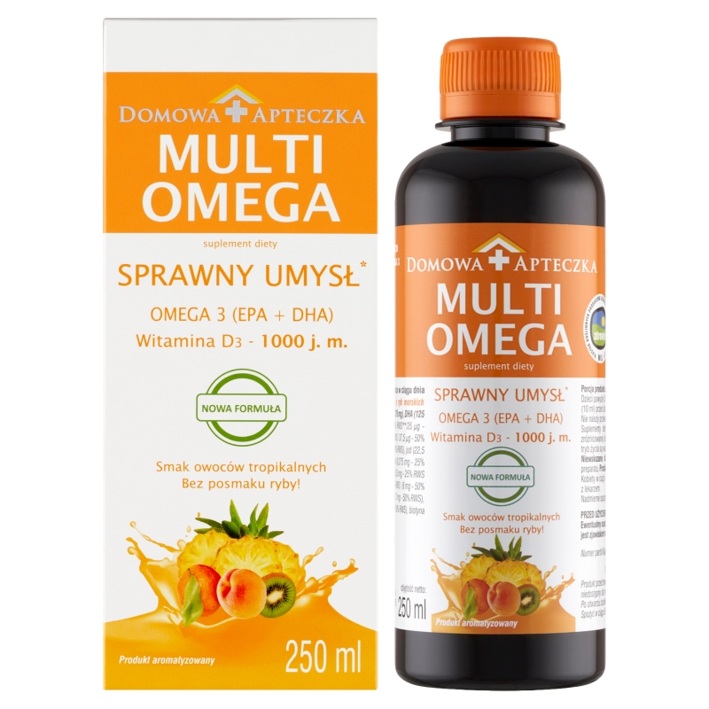 MultiOmega, syrop z olejem z ryb morskich wzmacniającym odporność, 250 ml