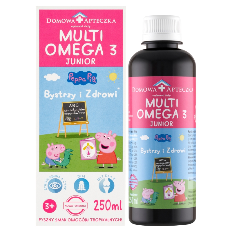 MultiOmega 3 Junior, płyn doustny o smaku owoców tropikalnych wzmacniający odporność, 250 ml