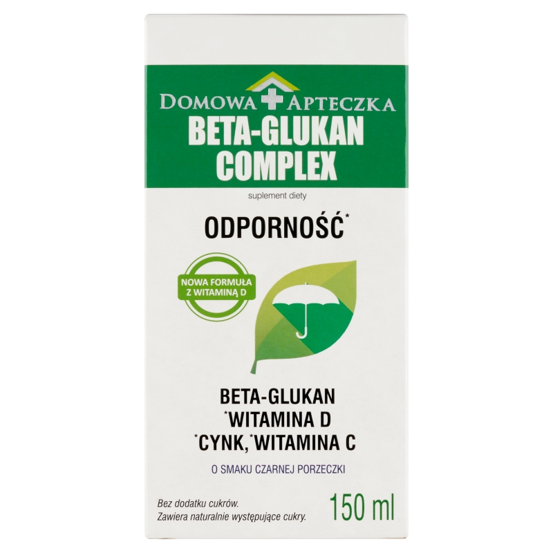 Beta-Glukan Complex , płyn z cynkiem i witaminą C o smaku czarnej porzeczki, 150 ml