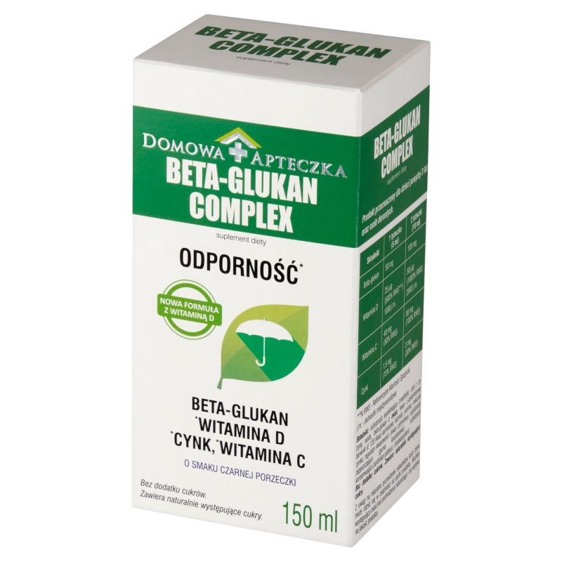 Beta-Glukan Complex , płyn z cynkiem i witaminą C o smaku czarnej porzeczki, 150 ml