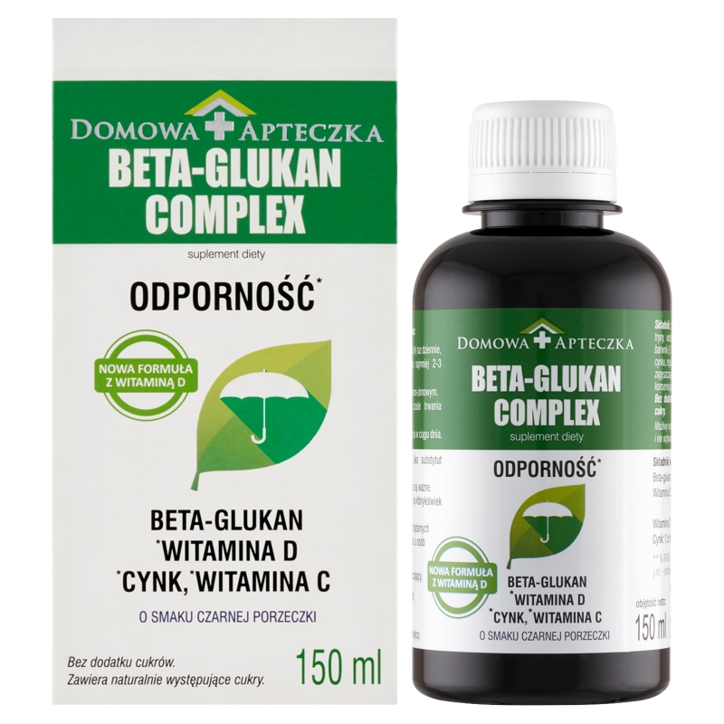 Beta-Glukan Complex , płyn z cynkiem i witaminą C o smaku czarnej porzeczki, 150 ml