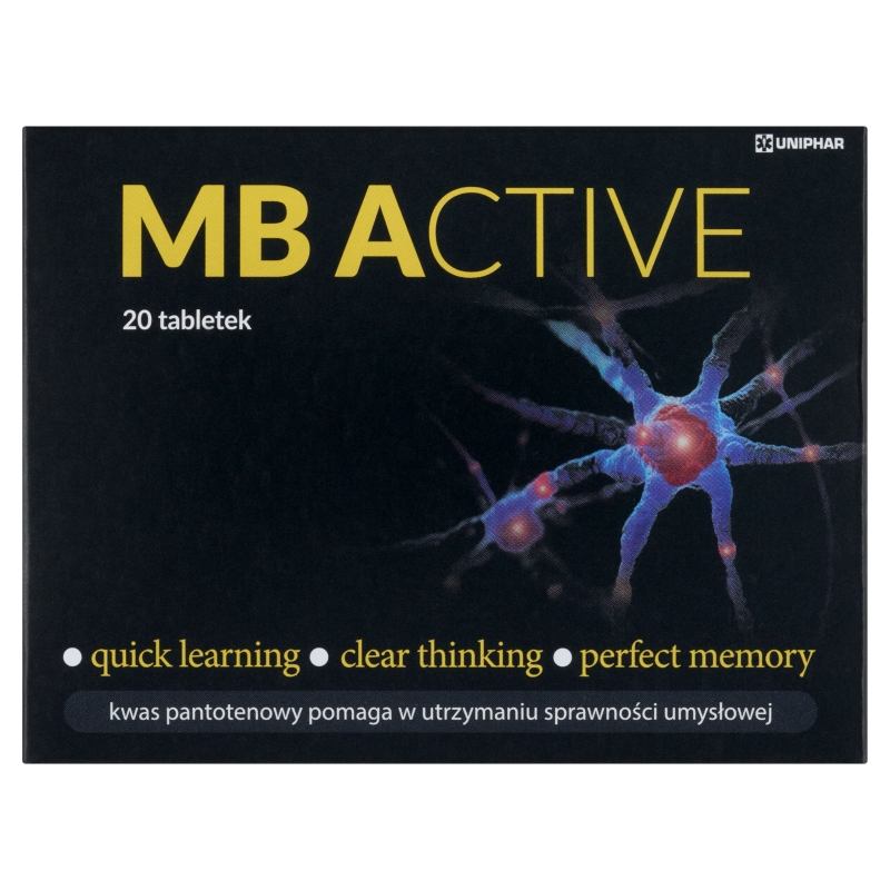 MB Active tabletki ze składnikami wspierającymi sprawność umysłową, 20 szt.