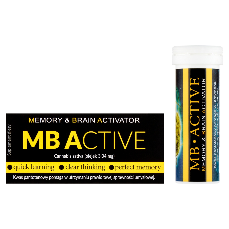 MB Active, tabletki ze składnikami wspierającymi sprawność umysłową, 20 szt.