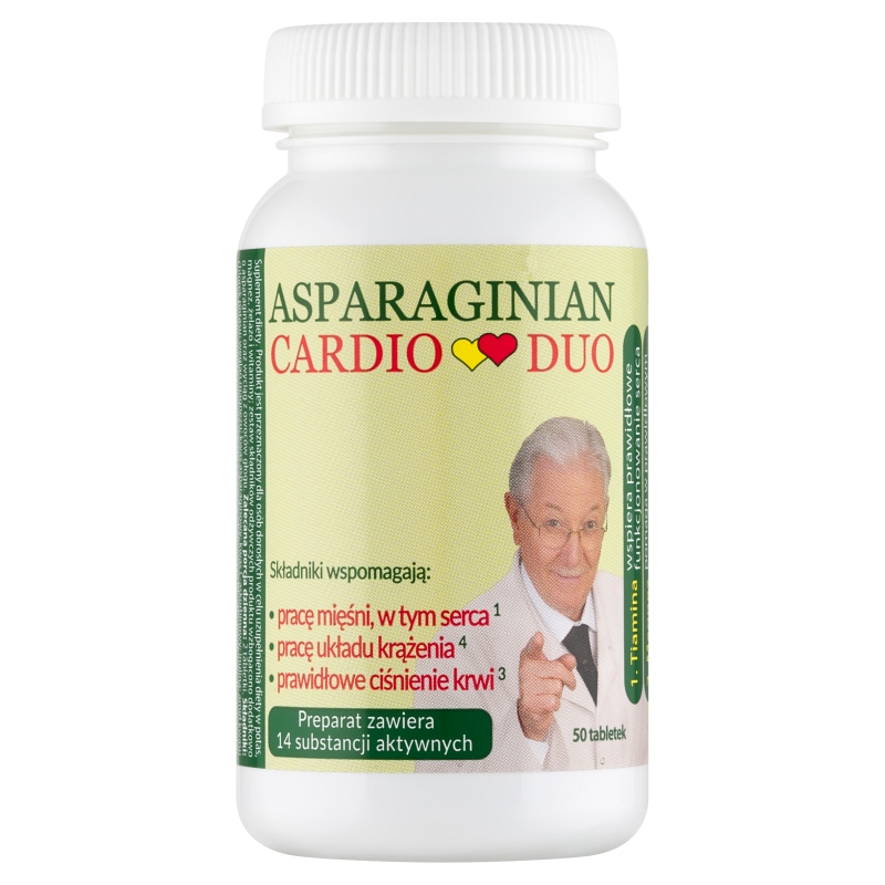Asparaginian Cardio Duo tabletki ze składnikami wspierającymi serce i układ krążenia, 50 szt.