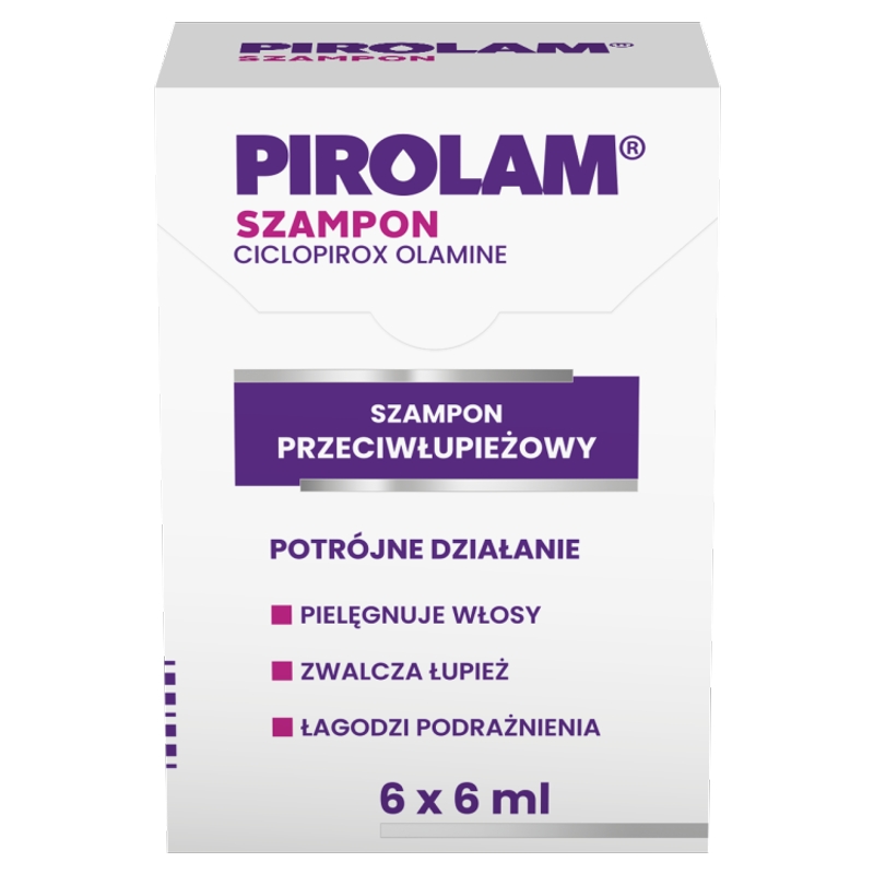 Pirolam szampon, przeciwłupieżowy, 6 sasz. x 6 ml KRÓTKA DATA 31.03.2026