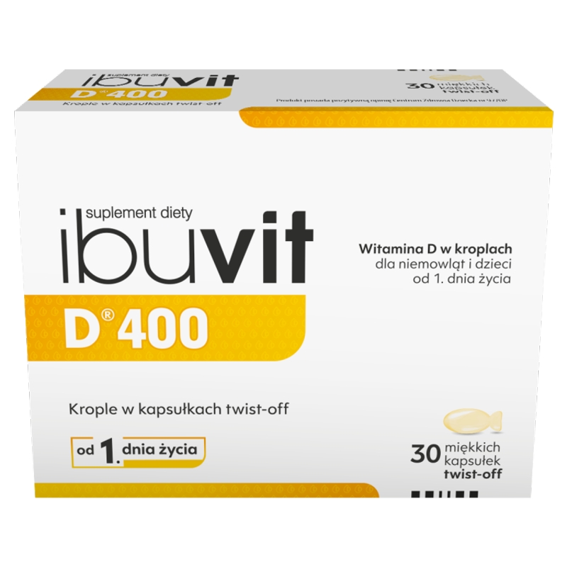 Ibuvit D 400, krople ze składnikami wzmacniającymi odporność w kapsułkach twist-off, 30 szt.