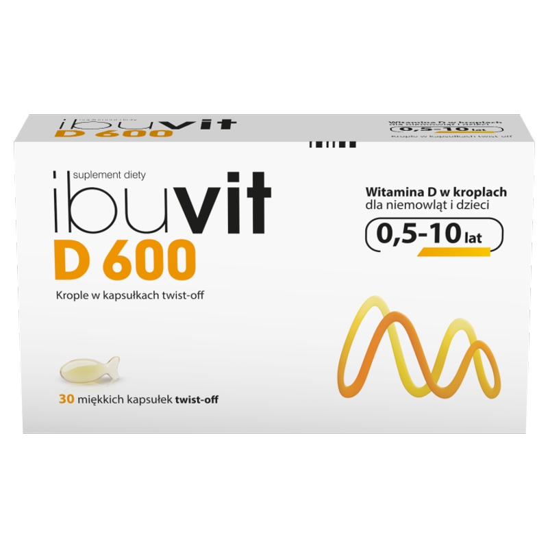 Ibuvit D 600, krople w kapsułkach twist-off, 30 szt.