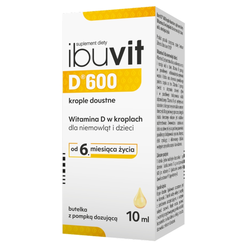 Ibuvit D 600, krople doustne ze składnikami wzmacniającymi odporność, 10 ml
