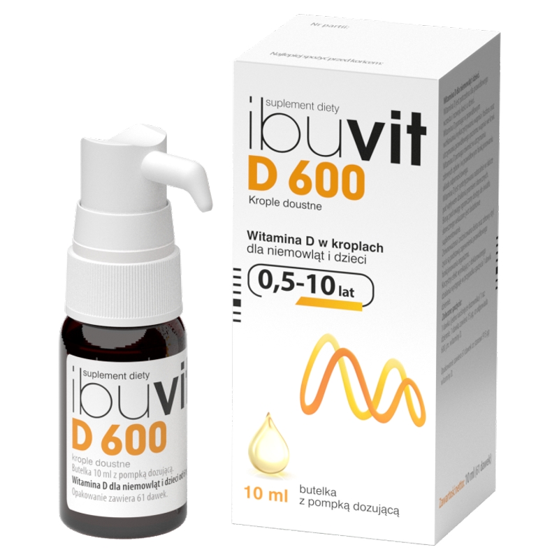 Ibuvit D 600, krople doustne ze składnikami wzmacniającymi odporność, 10 ml