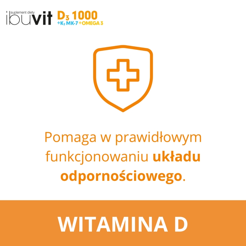 Ibuvit D3 1000 + K2 MK-7 Omega 3, kapsułki ze składnikami wzmacniającymi odporność, 30 szt.