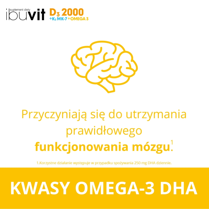 Ibuvit D3 2000 + K2 MK-7 Omega 3, kapsułki ze składnikami wzmacniającymi odporność, 30 szt.