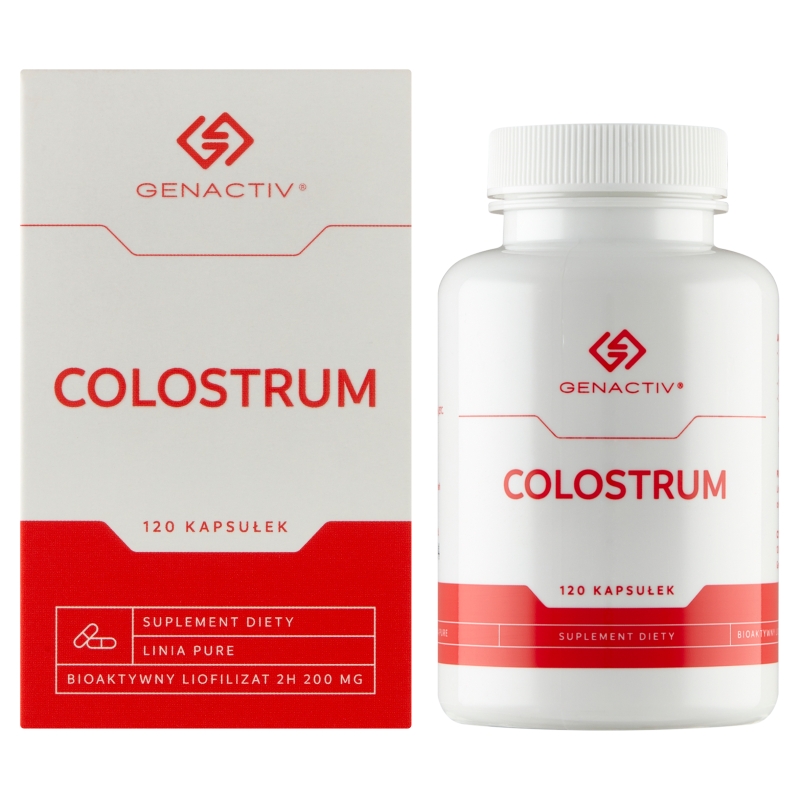 Colostrum Genactiv, kapsułki dla osób chcących zachować zdrowy organizm, 120 szt.