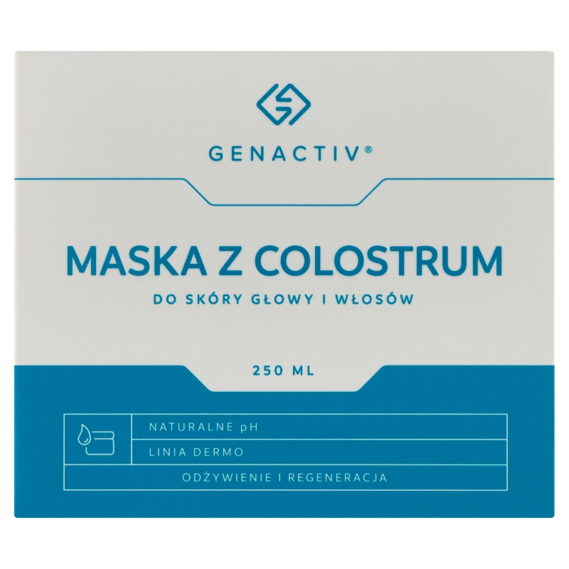 Genactiv Maska z Colostrum, odżywczo regenerująca do włosów i skóry głowy, 250 ml