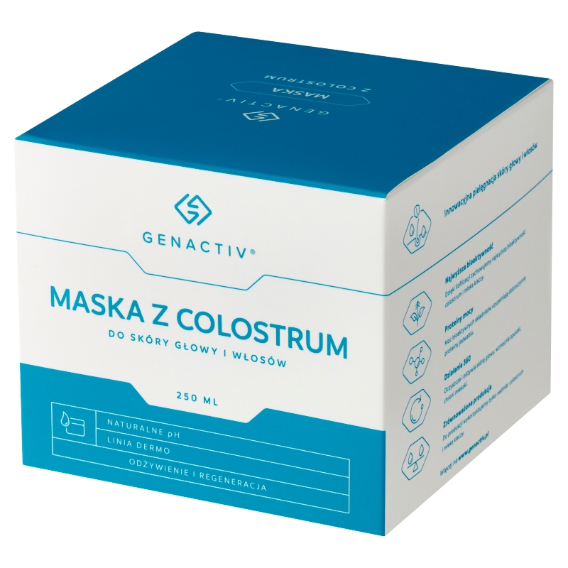 Genactiv Maska z Colostrum, odżywczo regenerująca do włosów i skóry głowy, 250 ml