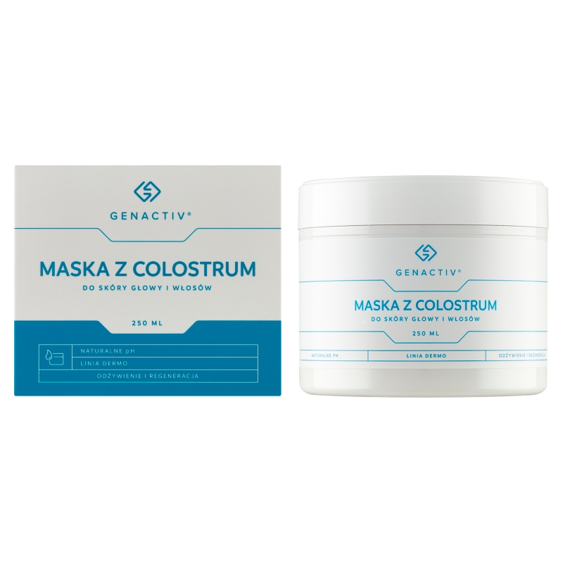 Genactiv Maska z Colostrum, odżywczo regenerująca do włosów i skóry głowy, 250 ml