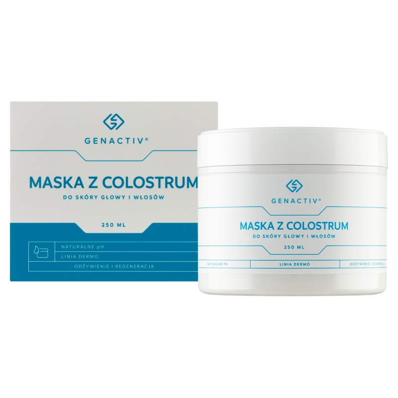 Genactiv Maska z Colostrum, odżywczo regenerująca do włosów i skóry głowy, 250 ml