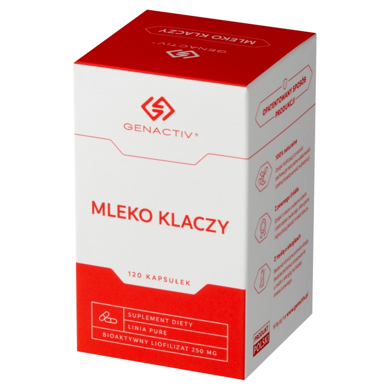 Mleko Klaczy Genactiv, produkt ze składnikami wspierającymi zdrowie, 120 szt.