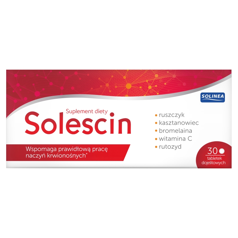 Solescin, tabletki ze składnikami wspomagającymi funkcjonowanie naczyń krwionośnych, 30 szt.