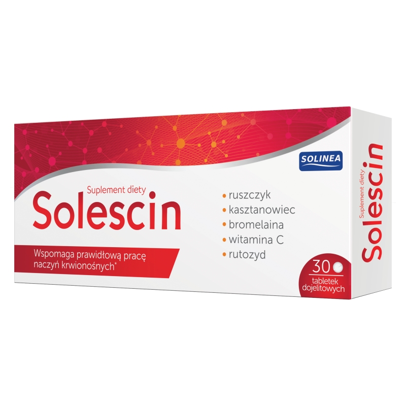 Solescin, tabletki ze składnikami wspomagającymi funkcjonowanie naczyń krwionośnych, 30 szt.