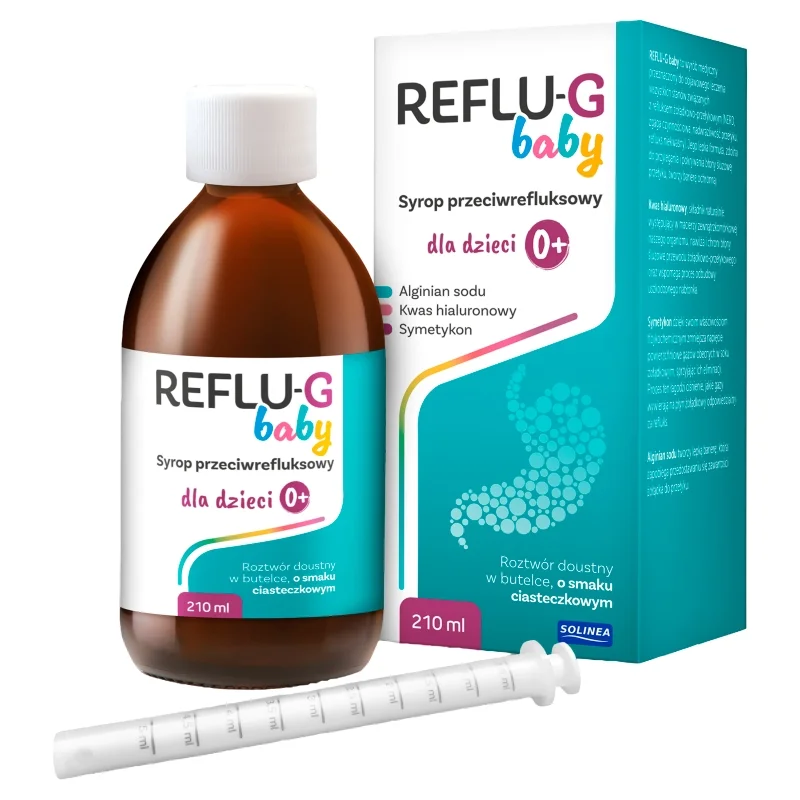 Reflu-G Baby, syrop przeciwrefluksowy, 210 ml