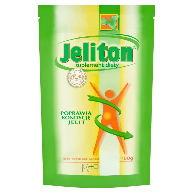 Jeliton, proszek z łupiną nasienną babki jajowatej wspomagającą pracę jelit, 180 ml