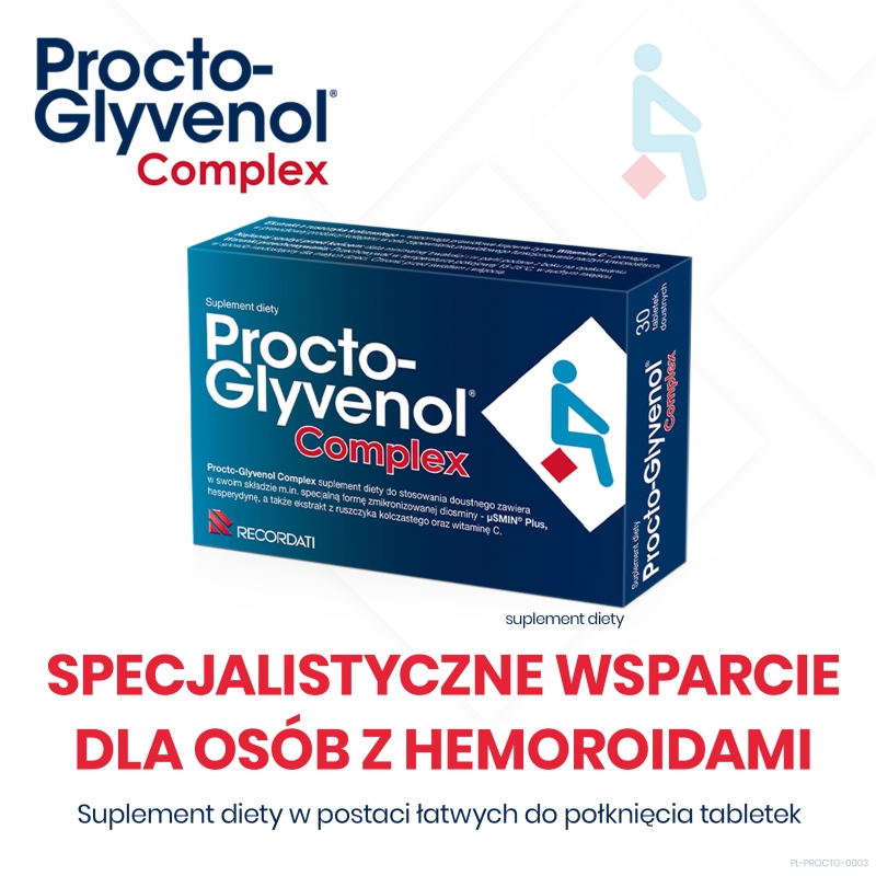 Procto-Glyvenol Complex, tabletki dla osób, które cierpią z powodu hemoroidów, 30 szt.