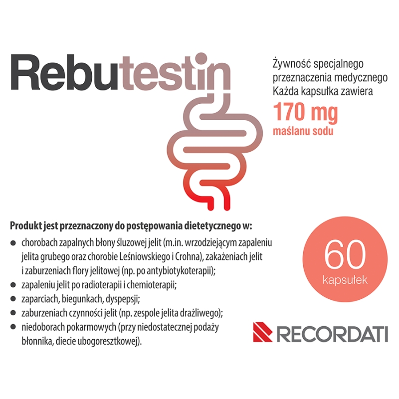 Rebutestin kapsułki wspomagające w zaparciach, 60 szt.
