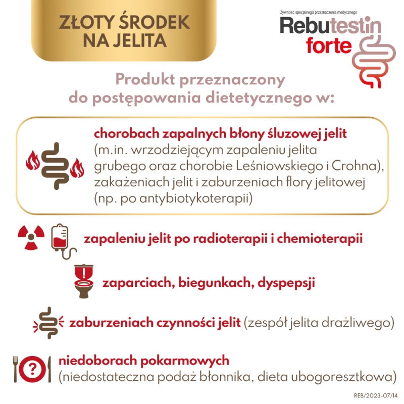 Rebutestin forte, kapsułki ze składnikami na zaburzoną pracę jelit, 60 szt.