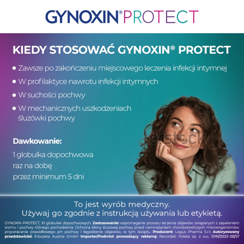 Gynoxin Protect, globulki dopochwowe regenerujące śluzówkę pochwy, 10 x 2g