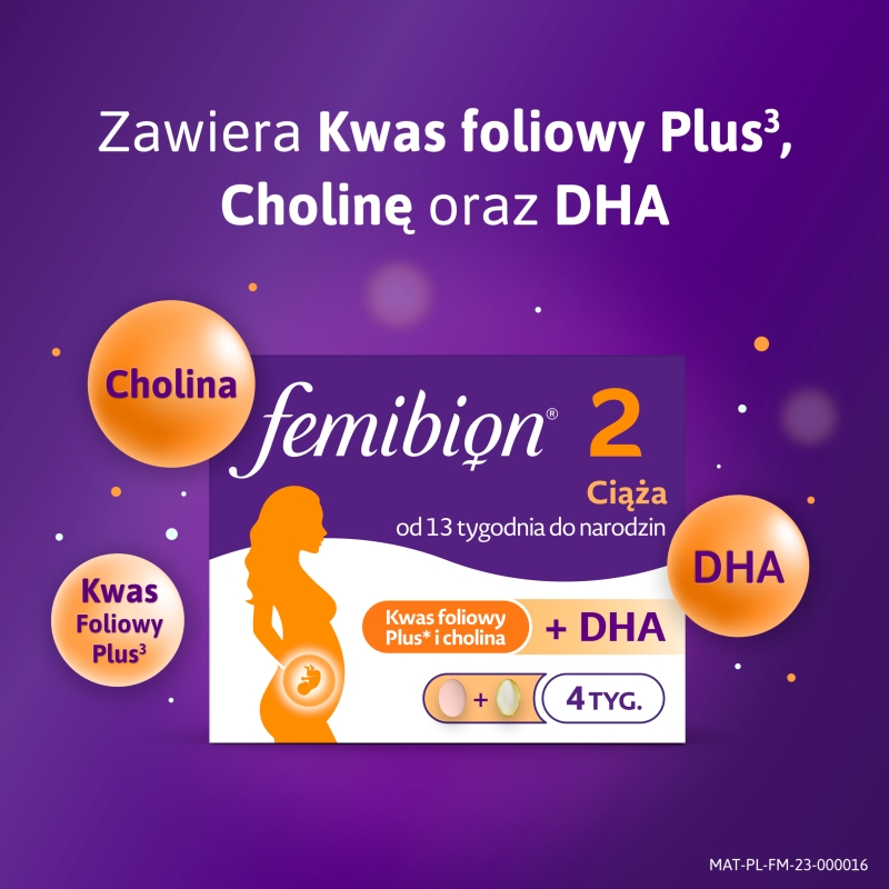 Femibion® 2 Ciąża, kwas foliowy plus, DHA, 56 tabletek i 56 kapsułek