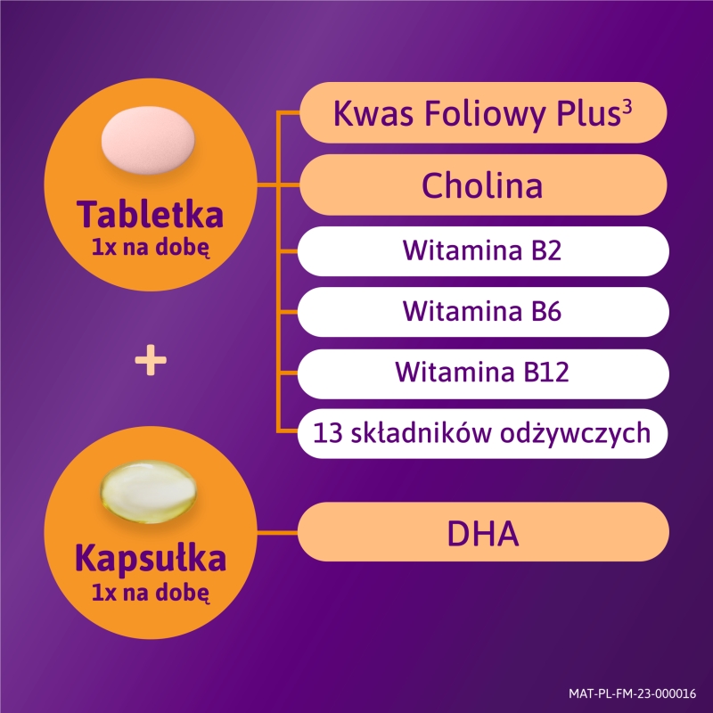 Femibion® 2 Ciąża, kwas foliowy plus, DHA, 56 tabletek i 56 kapsułek