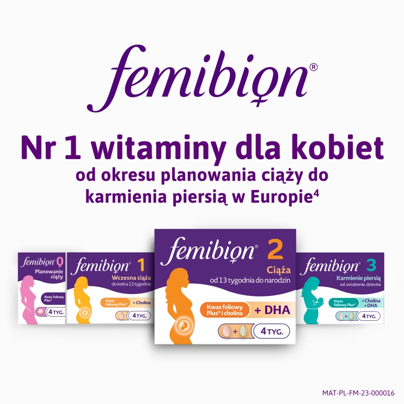 Femibion 2 Ciąża, uzupełnienie diety u kobiet od 13. tygodnia ciąży, 56 tabletek + 56 kapsułek