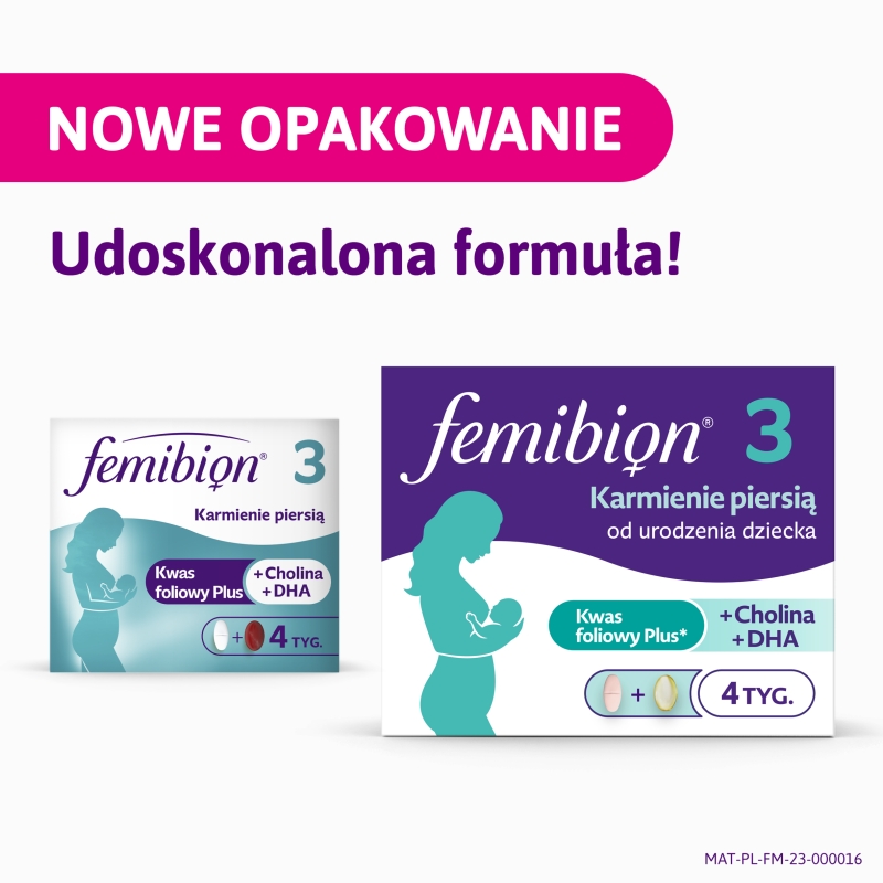 Femibion 3 Karmienie piersią, uzupełnienie diety kobiety w czasie karmienia piersią, 28 tabletek + 28 kapsułek