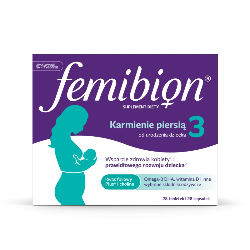 Femibion 3 Karmienie piersią, uzupełnienie diety kobiety w czasie karmienia piersią, 28 tabletek + 28 kapsułek