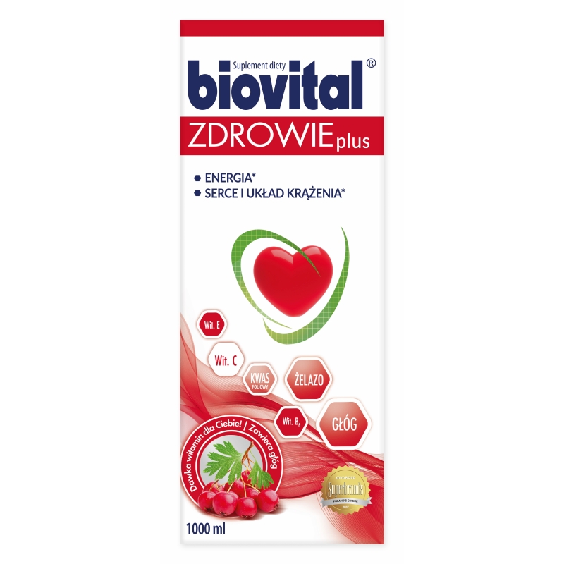 Biovital Zdrowie Plus, płyn ze składnikami wspierającymi energię i witalność, 1000 ml