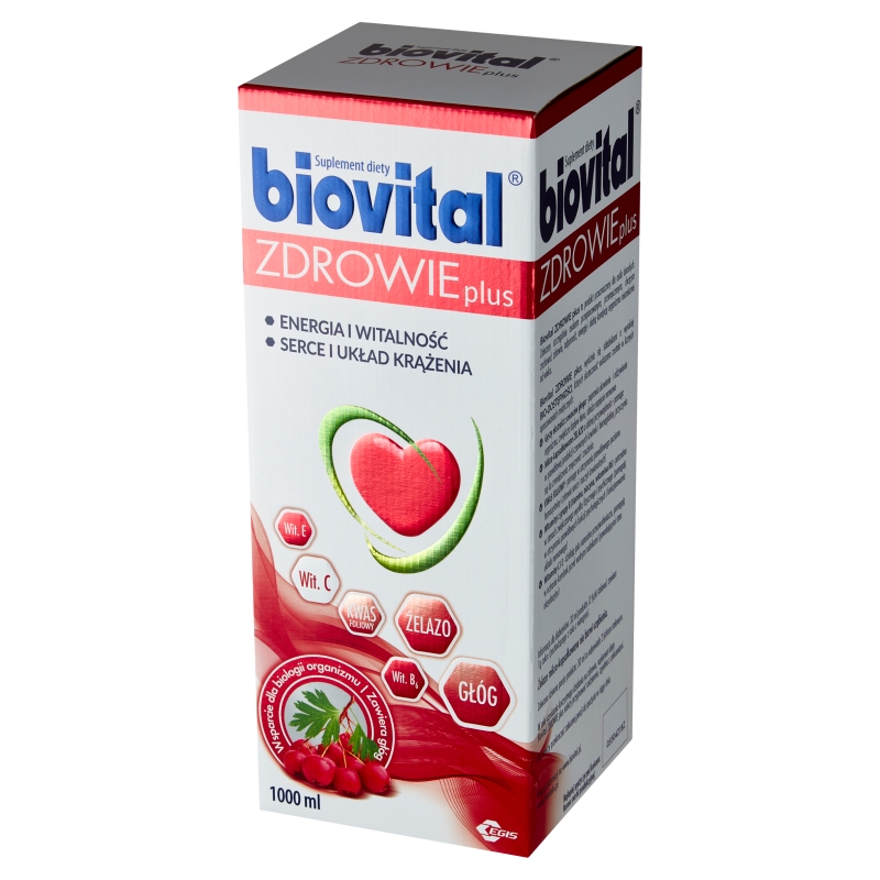 Biovital Zdrowie Plus, płyn ze składnikami wspierającymi energię i witalność, 1000 ml